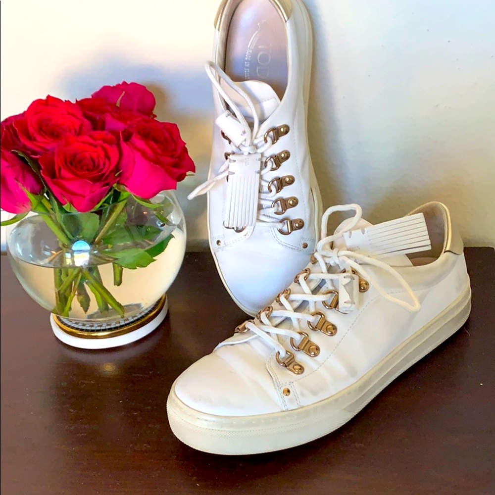 White leather Tod sneakers with Tassel laces